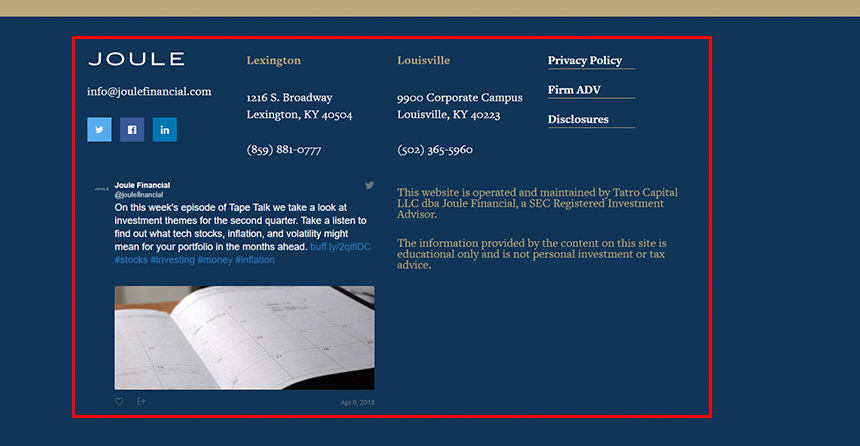 Joulefinancial.com Fat Footer Example