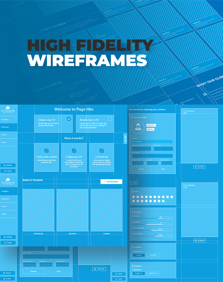 Pagehits Wireframe