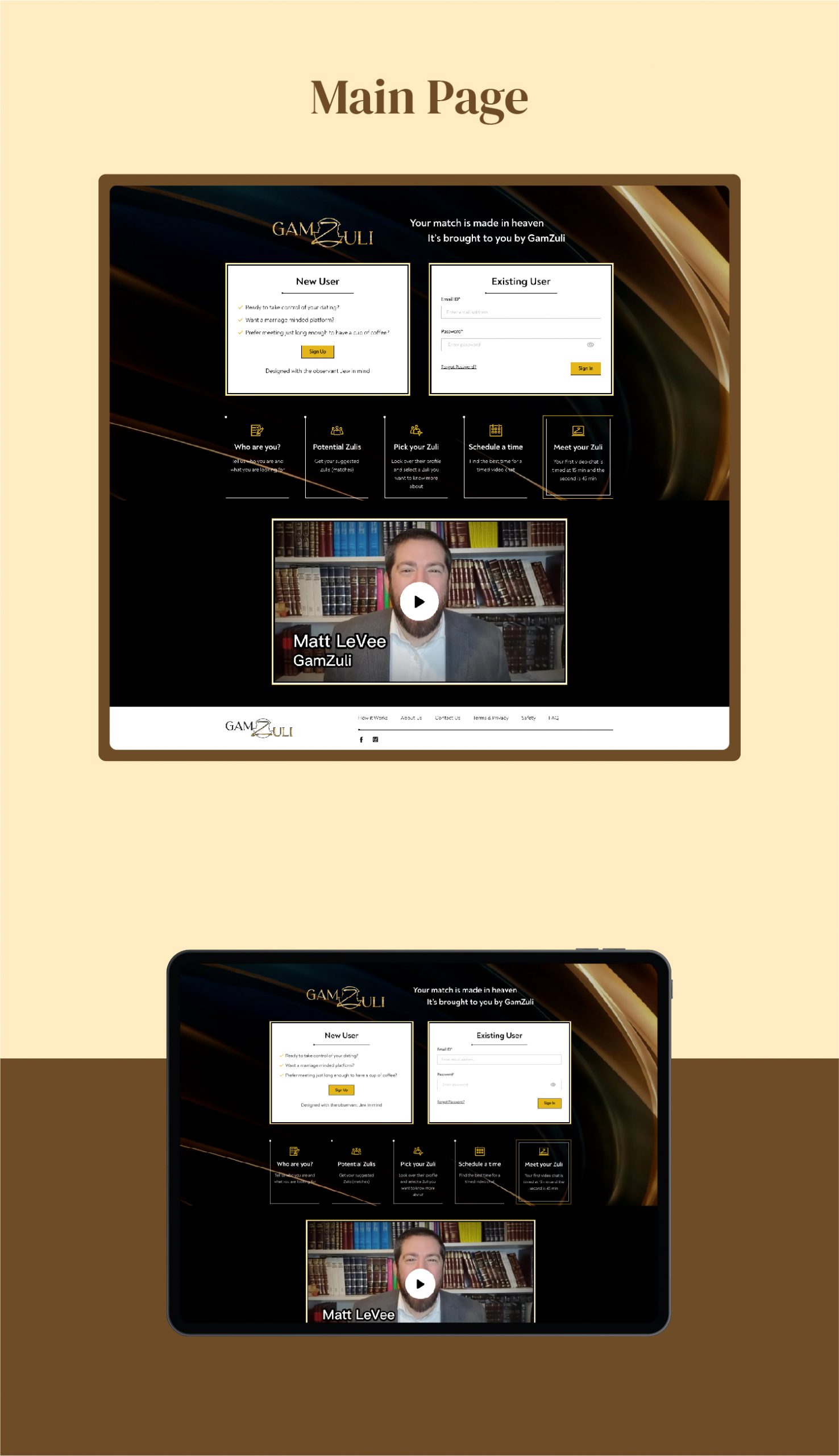 Gamzuli Main landing Page