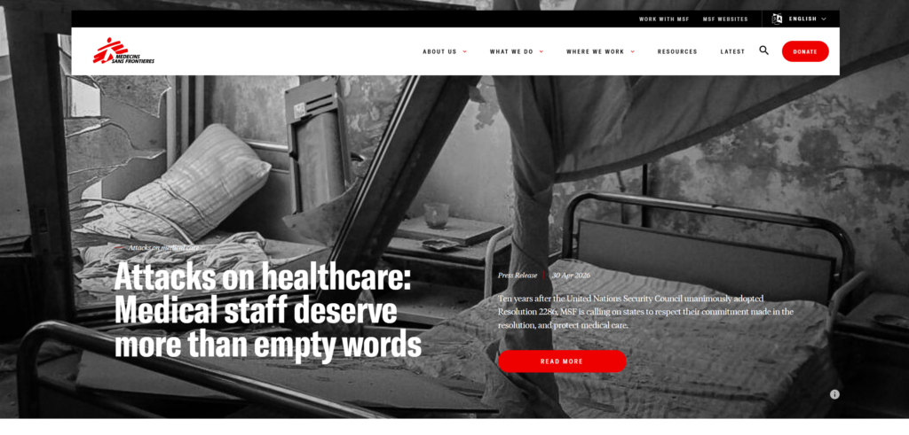 MSF's website