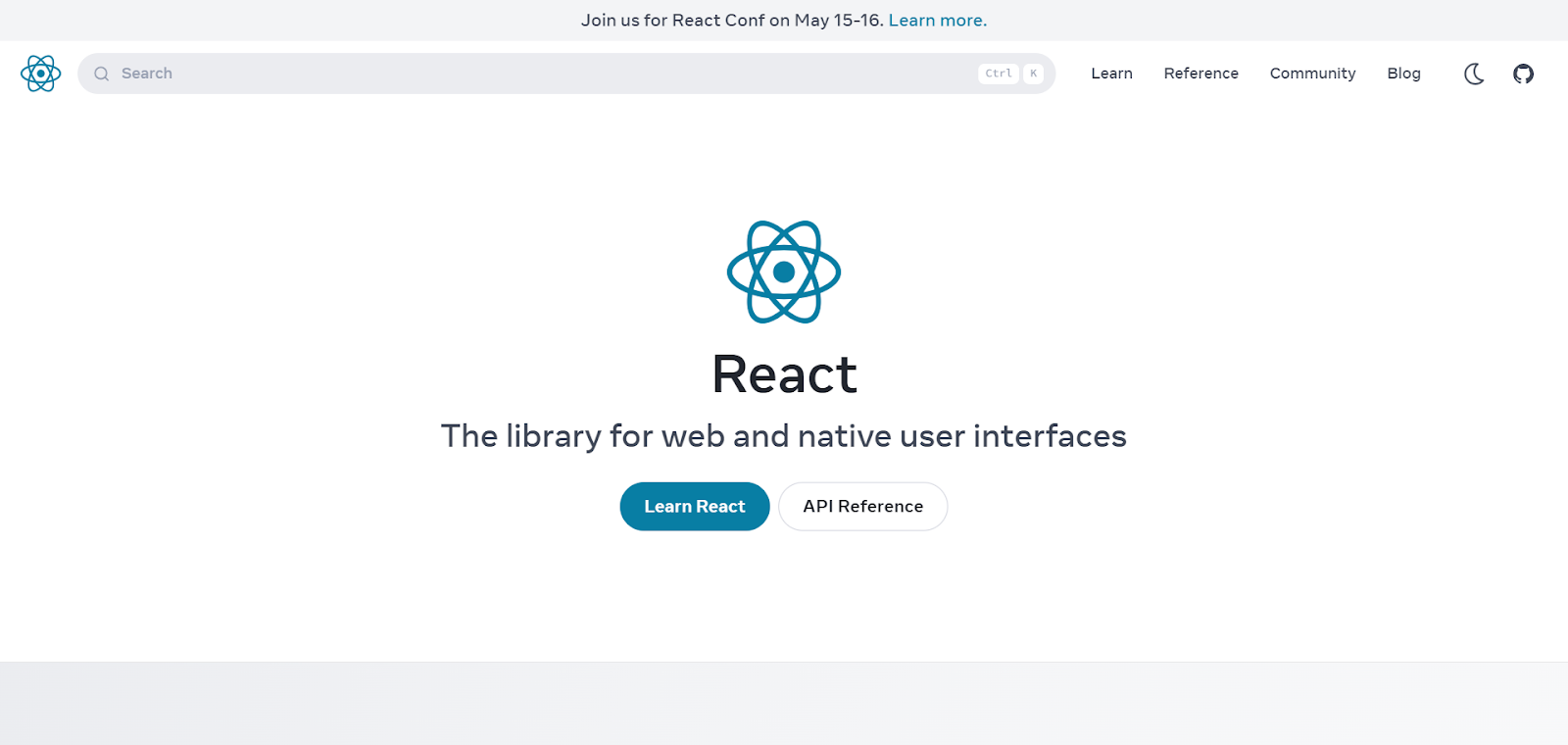React homepage