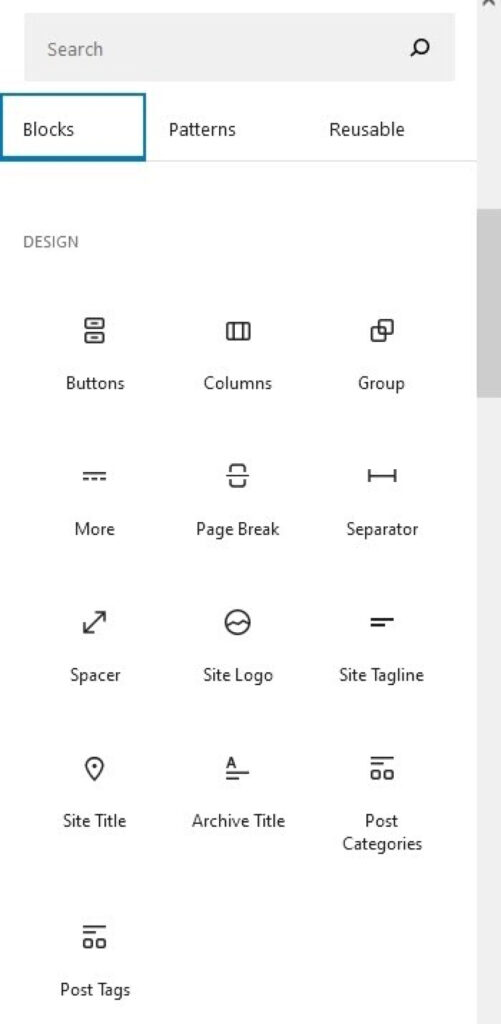 Gutenberg main blocks