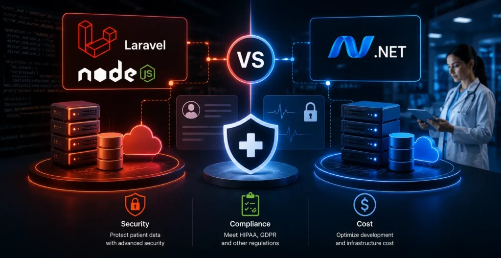LaravelNode.js vs .NET for Healthcare Applications Security, Compliance & Cost